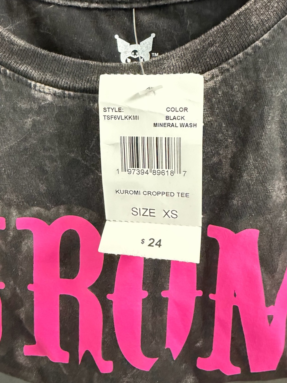 Kuromi Graphic Short-Sleeve Tee in Black with Pink Print - Kids - Picture 3 of 4